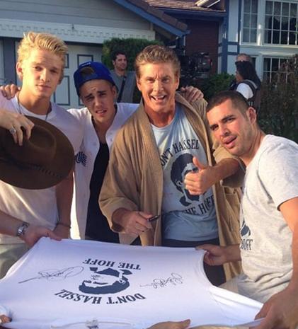 Cody Simpson, Justin Bieber, David Hasselhoff & Emile Nava