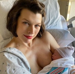 Milla Jovovich & Osian Lark Elliot Jovovich-Anderson