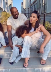 Kanye West, Saint & Kim Kardashian