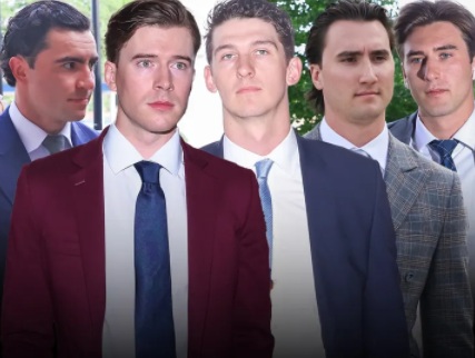 Dillon Dubé, Carter Hart, Cal Foote, Alex Formenton   & Michael McLeod